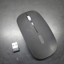 Uiosmuph LED Optical Wireless Mouse Slim Matte Black