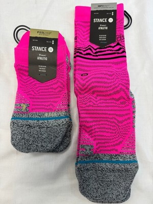 Stance Women's Athletic Socks 2 PACK Combo - Small ( US 5-7.5 Shoe ) Neon Pink