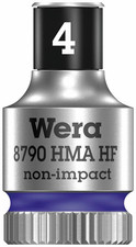 Wera 8790 HMA 1/4" Square Drive Hold Function Socket, Choose from 4mm - 6mm