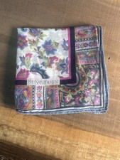 Vintage YSL Yves Saint Laurent Floral Paisley Handkerchief Scarf
