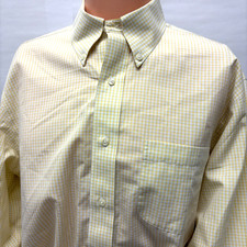 Brooks Brothers Shirt Mens 16 - 33 Button Down Classic Fit Non Iron Yellow Check
