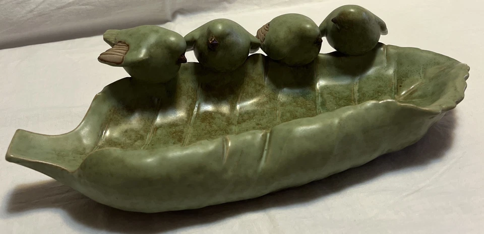 Birds On a Leaf Decorative Tray Centerpiece Shabby Chic/Farmhouse - Image 2 of 4