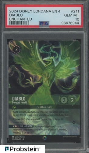 2024 Disney Lorcana EN 4 Enchanted #211 Diablo PSA 10 GEM MINT