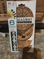 Skagway Alaska Collection Set of 6 Cork Coasters Made in USA