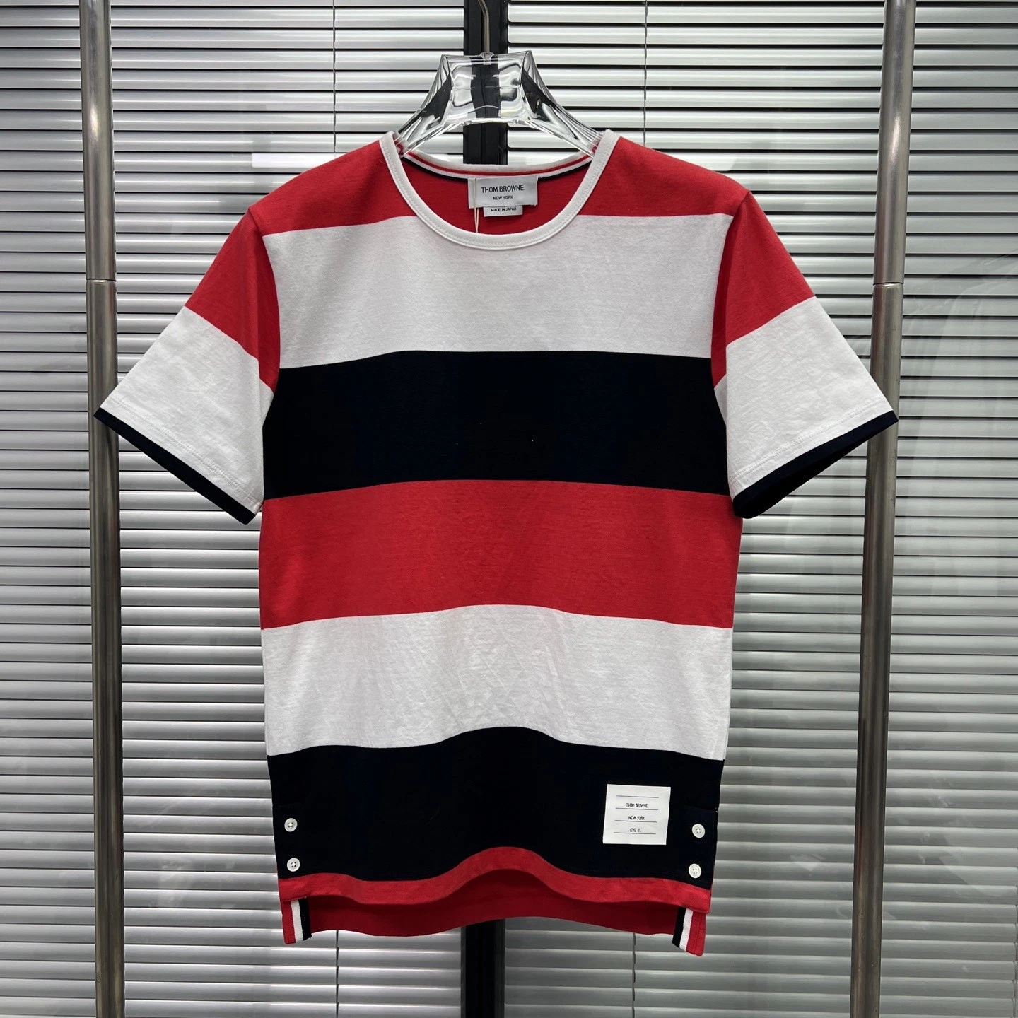 T shirt girocollo Thom Browne uomo donna estiva classica nuova a righe casual