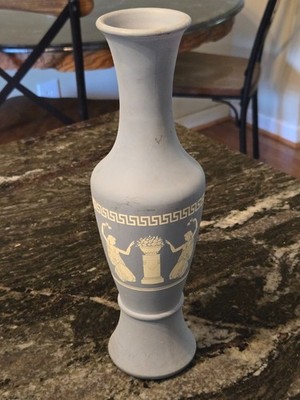 Avon powder blue Grecian Small Bud Vase. 11'' tall. 
