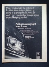 1968 Rootes Add-a-Rückfahrlicht Original Werbung - Classic British Car A4