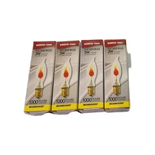 Lot of 4 SATCO S3661 Flicker Flame Bulbs – 3W Clear Decorative -