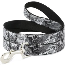 Dog Leash BD Skull w/Roses