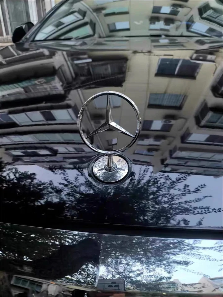 Front Hood Ornament Standing Star Badge Fit for Mercedes Benz C E S W CLK Emblem Foto 3 de 4