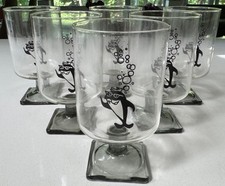 Vintage Starkist Charlie Tuna Clear Glasses Drinkware Fish 1970s Set of Six