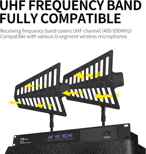 XTUGA GA816 UHF Wireless Antenna Distribution System with Paddle - Picture 3 of 7