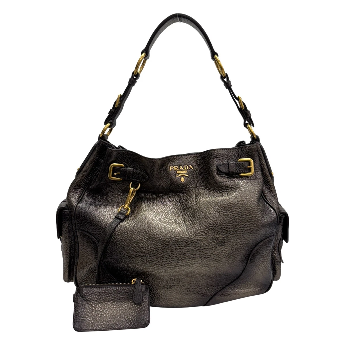 PRADA Brown Leather Shoulder Bags for Women for sale | eBay