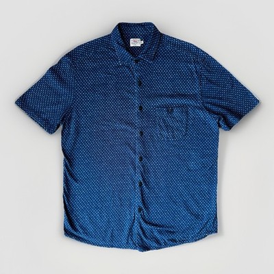 Faherty Breeze Shirt Medium Blue Cotton Short Sleeve Button Up Summer Golf