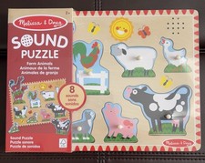 Melissa  Doug Farm Animals Sound Puzzle 8-Piece Wooden Peg Board Toy Ages 2 