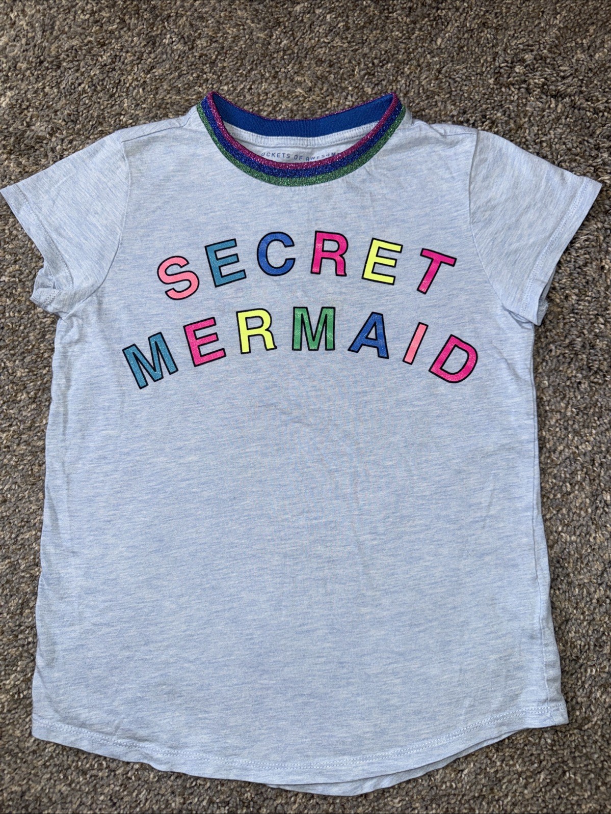 Rockets of Awesome Secret Mermaid T-Shirt Blue Size 8