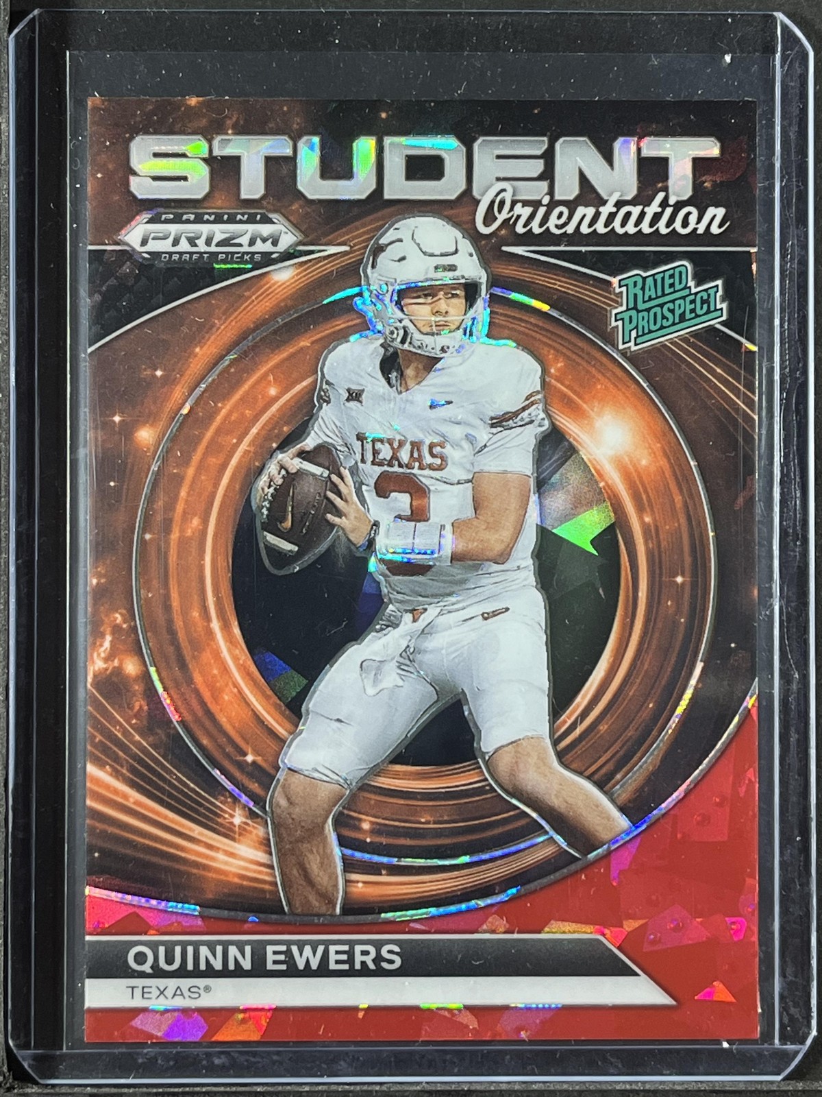 2024 Prizm Draft Picks #SO-QE Quinn Ewers Student Orientation Red Ice 250009