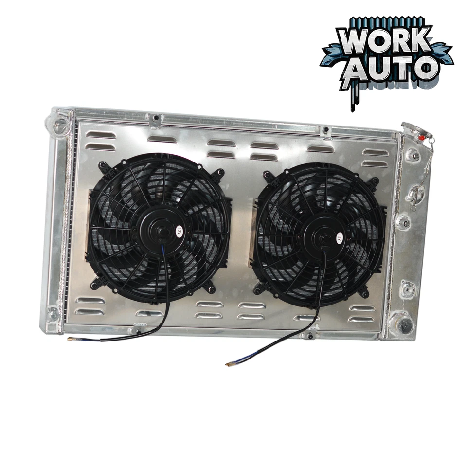 Radiador de aluminio + ventilador de cubierta + relé para Chevy/GMC C/K C10 C20 C30 K30 1973-1986 Foto 3 de 4