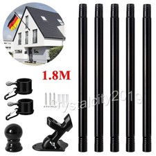 Fahnenstange Fahnenmast für Hauswand Balkongeländer 1,8m(6FT) Fahnenhalter