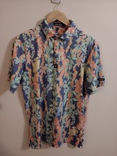 Bad Birdie Polo Shirt Men's Small Floral Pattern Golf Performance Stretch