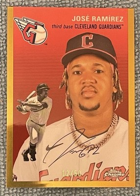 2023 Topps Chrome Platinum Anniversary Jose Ramirez #279 Gold Parallel #12/50.