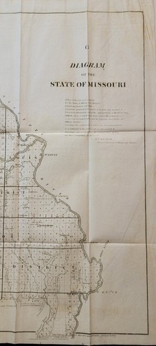 1849 B&W General Land Office GLO mapa diagrama Missouri St. Louis Springfield - Imagen 4 de 12