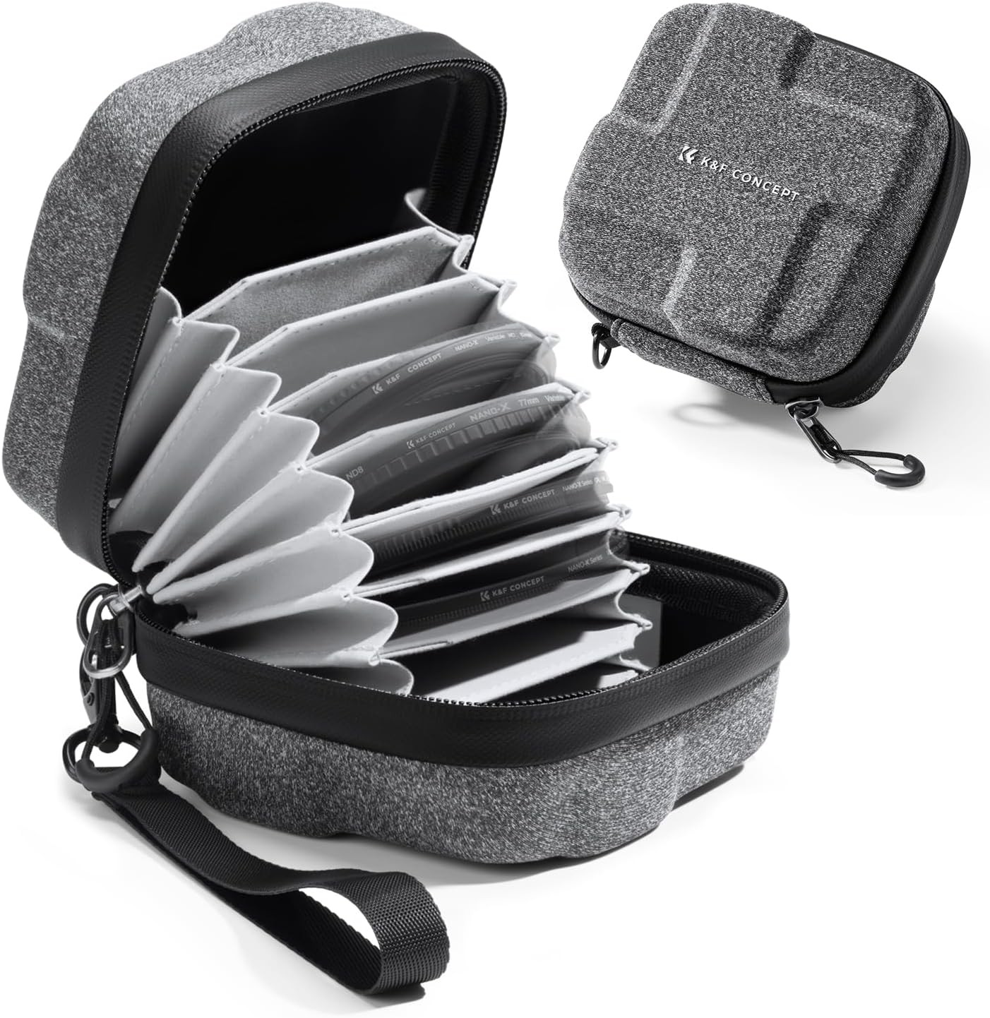 K&F Concept Lens Filter Case Hard Shell Camera Filter Pouch Up to 82mmWaterproof