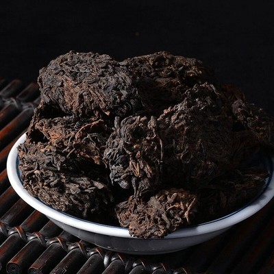 500g Guangxi Hei Cha Aged Wild Liu Bao Lao Cha Tou Golden Bud Nuggets Dark Tea