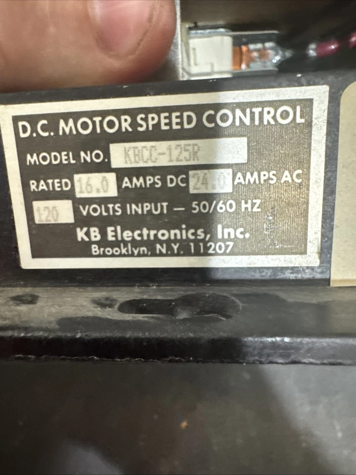 DC Motor Speed Control KBCC-125R 120 Volts - Image 2 of 3
