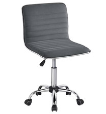 Modern Velvet Armless Desk Chair Mid Back Home Office Task Chair Dark Gray