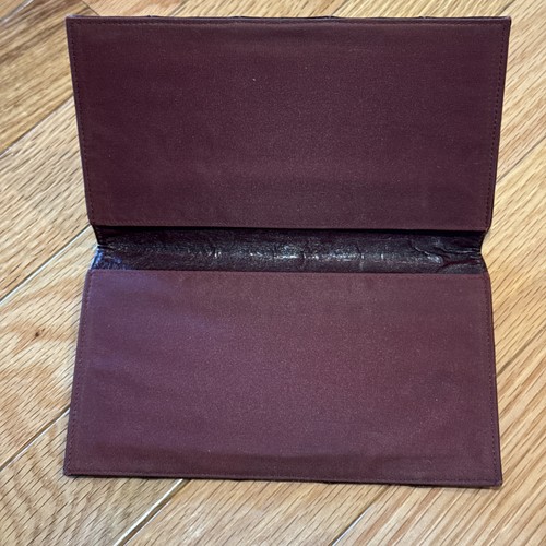Vintage Burgundy / Brown Eel Skin Checkbook Cover Wallet - Picture 5 of 10