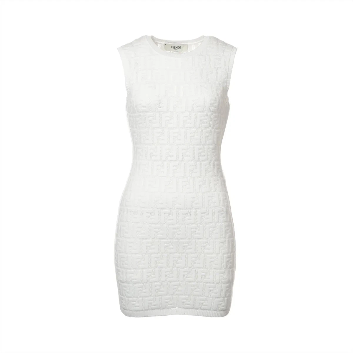 Abito smanicato Fendi ZUCCa 22 anni poliestere × rayon 36 donna bianco FZDA16