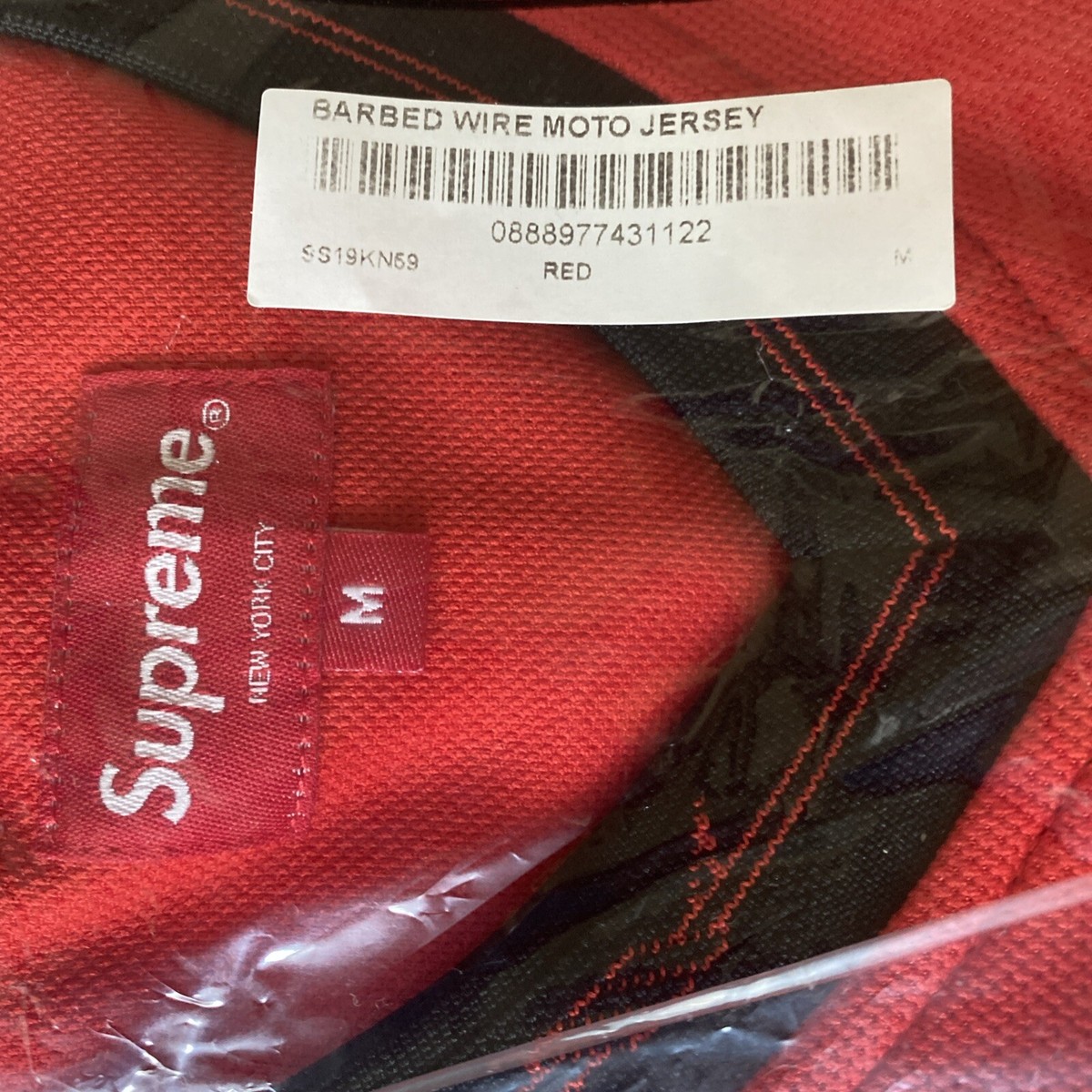 NEW AUTHENTIC Supreme New York SS19 Barbed Wire Moto Jersey