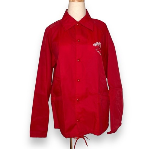Chaqueta Gráfica Vintage Billy Bobs Texas Roja Nailon Talla M Ropa Deportiva Rompevientos - Imagen 2 de 7
