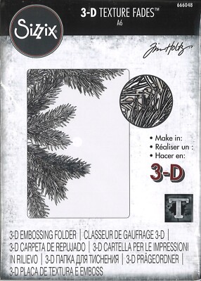 Sizzix 3-D Texture Fades Embossing Folder - 666048 Pine Branches by Tim Holtz
