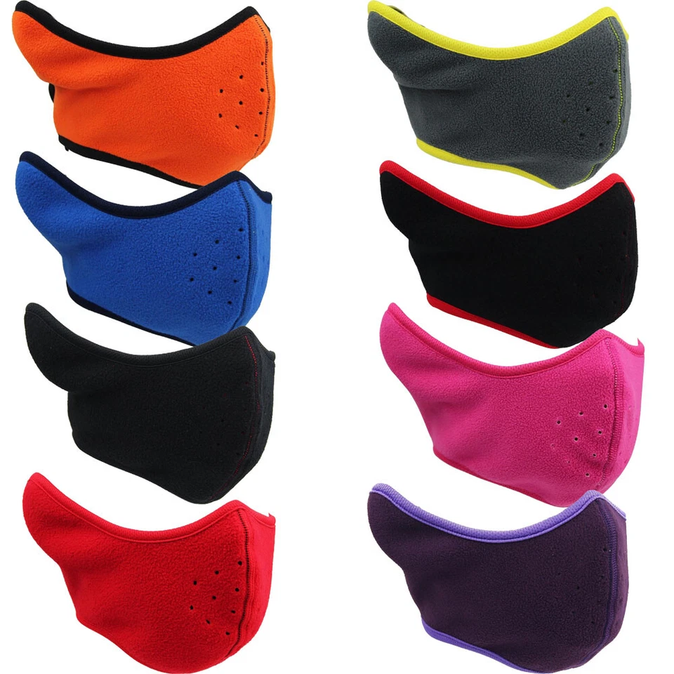 Media máscara facial de invierno polar cálida a prueba de viento para hombres mujeres esquí al aire libre ciclismo Foto 4 de 4