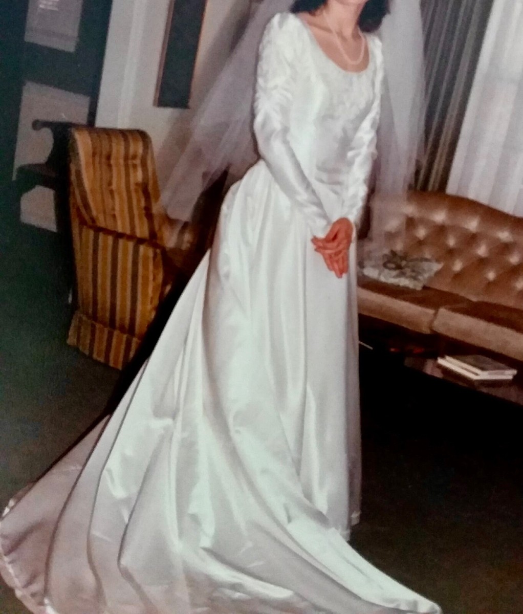 スーツ・フォーマル・ドレス made in USA 1980s vintage wedding dress 1980s Vintage Wedding Dress with Veil size 8/10 | eBay