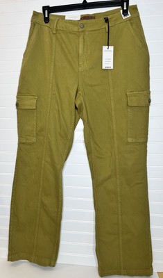 NWT Judy Blue Garment Dyed Denim Jeans High Rise Matcha Straight Leg Cargo SZ 16