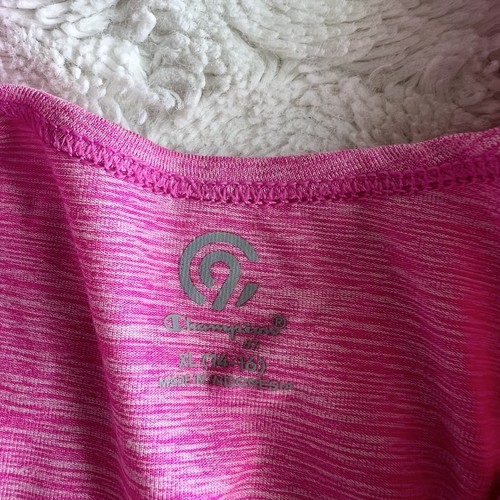Champion Shirt Tee Top Girls XL Pink C9 Athletic Short Sleeve Workout Cut Out - Picture 8 of 10