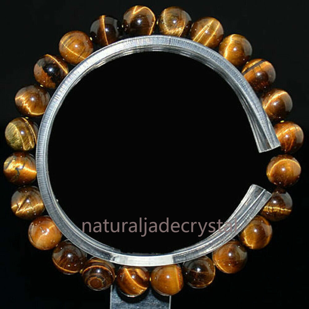 Red Tigers Eye Beads Handmade Tiger's Eye Gemstone Bead Necklace - Multi-Color Round Beads 6-12mm (18-48") Bluetiger Eye Necklace - Foto 4