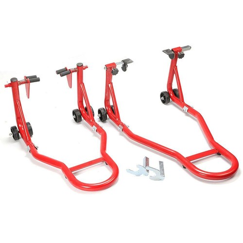 SET soporte moto trasero y delantero soporte de montaje soporte de transporte universal - Imagen 2 de 10