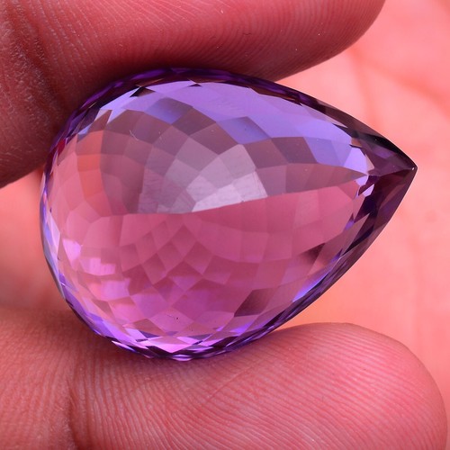 VVS 44.00 Cts Natural Amethyst Top Quality Pear Faceted Cut Certified Gemstone - Picture 4 of 5