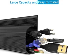 Delamu J Channel Cable Raceway White JCC01-Black