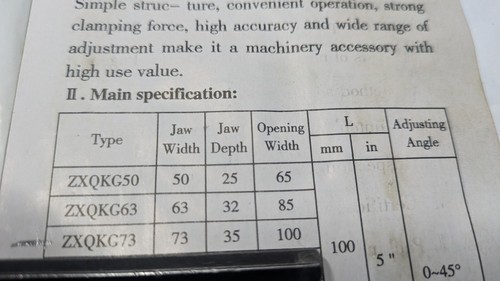 PRECISION TOOL SINE VISE ZXQKG73 IN BOX 7&1/2" LONG, 2&7/8" W, 4" OPENING - Picture 12 of 18