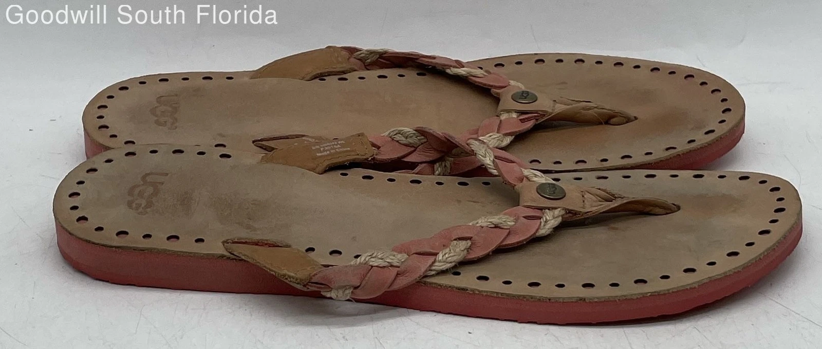 Sandali infradito UGG donna Navie 1006342 nudi marroni intrecciati taglia 6