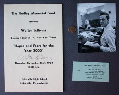 50 Year New York Times Science writer Walter Sullivan autographed ...