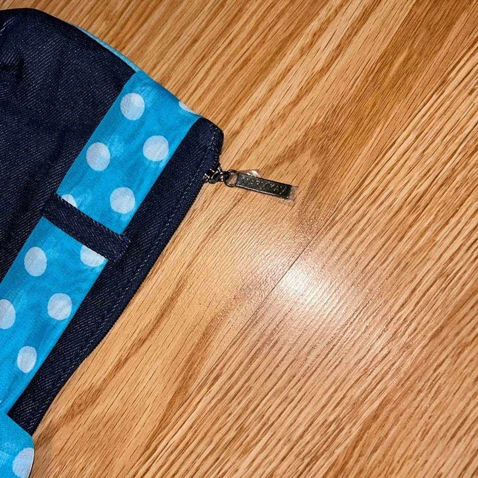 NUEVO Bolso de Maquillaje Cosmético Mary Kay De Colección Denim Azul Teal Bow D56 Foto 4 de 4