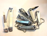 Lot Of 6 Nail Clippers + 1 Toe Nail Clipper With File And Chain Lot Of 6 Nail Clippers + 1 Toe Nail Clipper With File And Chain