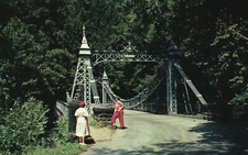 Vintage Postcard 1966 View of Suspension Bridge Valley Drive Youngstown Ohio OH