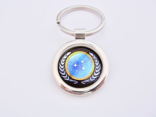 STAR TREK UNITED FEDERATION OF PLANETS KEYFOB KEY FOB KEYRING CHAIN GIFT - Picture 1 of 2
